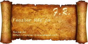 Feszler Róza névjegykártya